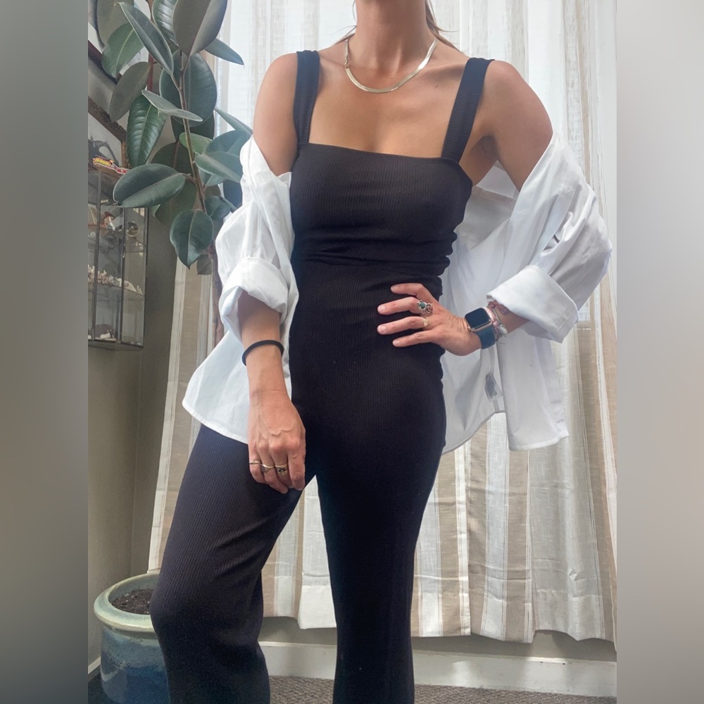 LETT Athens Rib Jumpsuit In Black